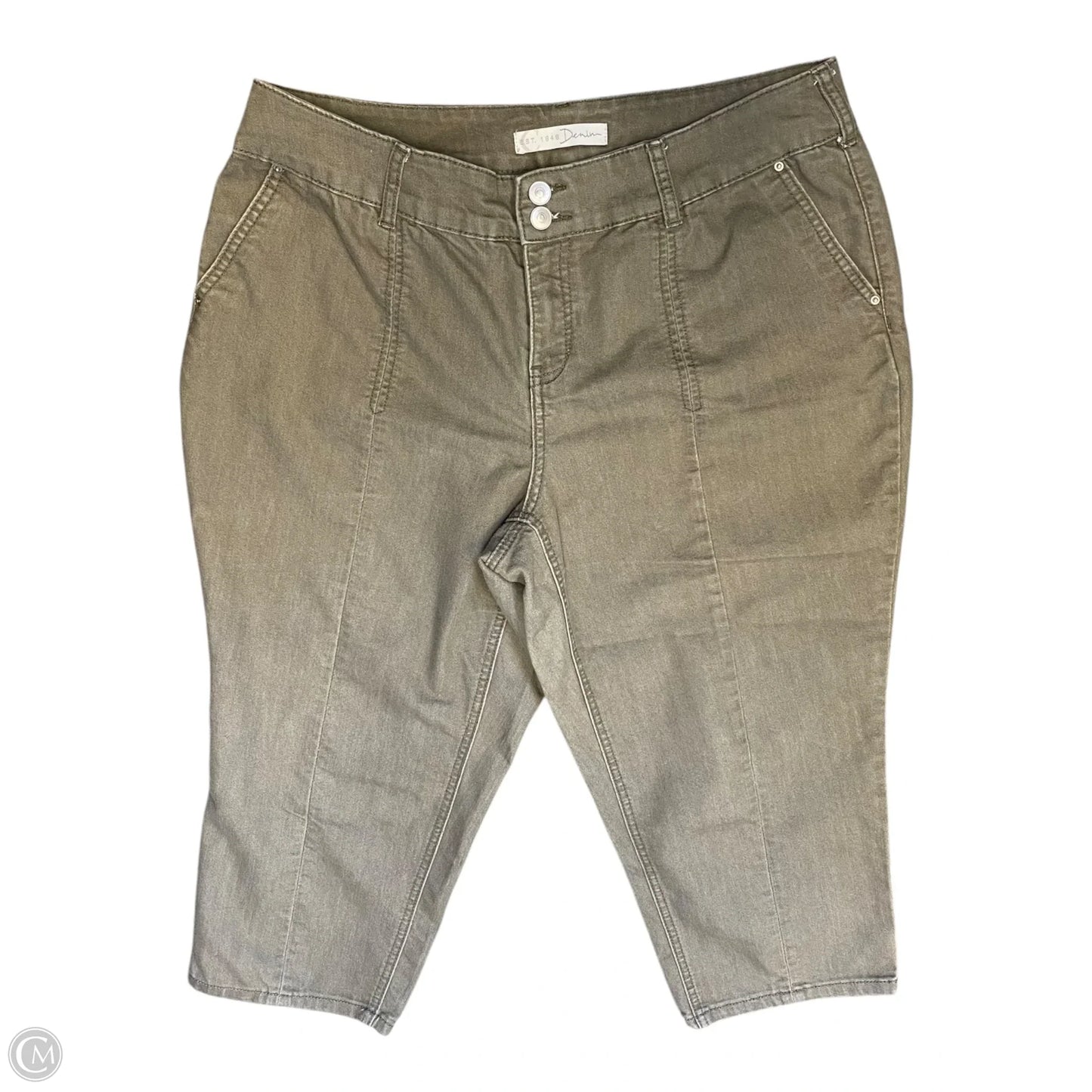 Pants Cropped By Clothes Mentor In Green, Size: 18