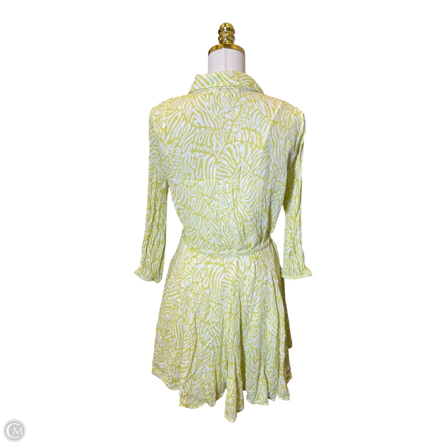 Dress Designer By Lilly Pulitzer In White & Yellow, Size: 4