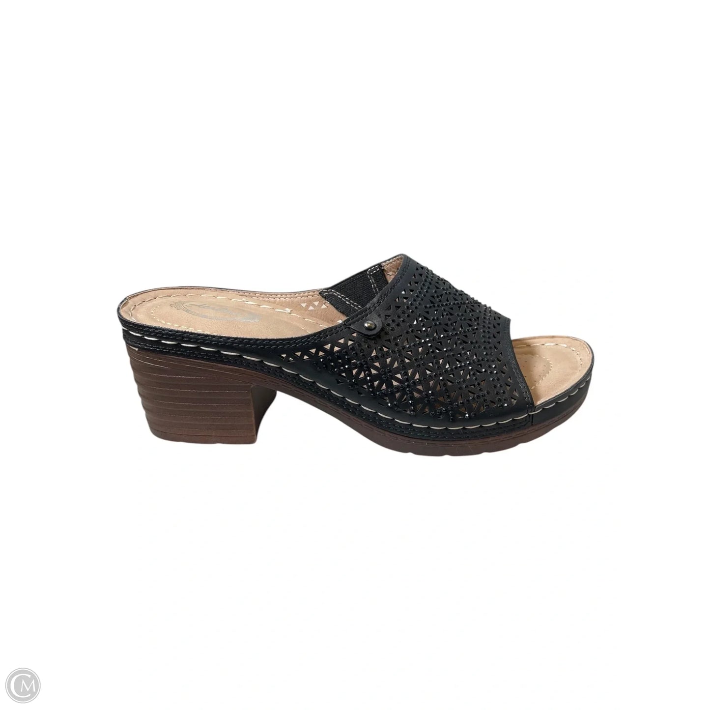 Sandals Heels Block By Clothes Mentor In Black, Size: 8