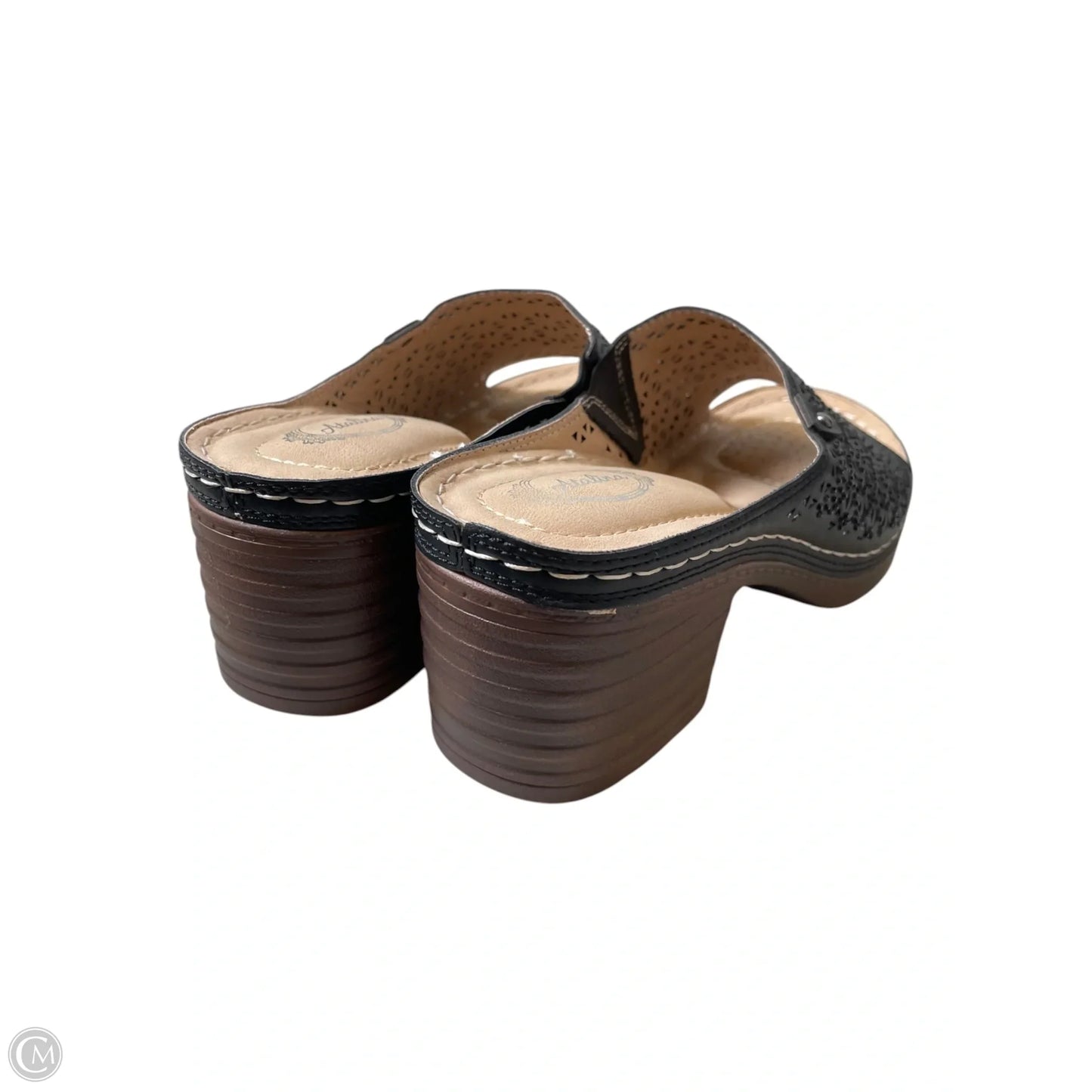 Sandals Heels Block By Clothes Mentor In Black, Size: 8