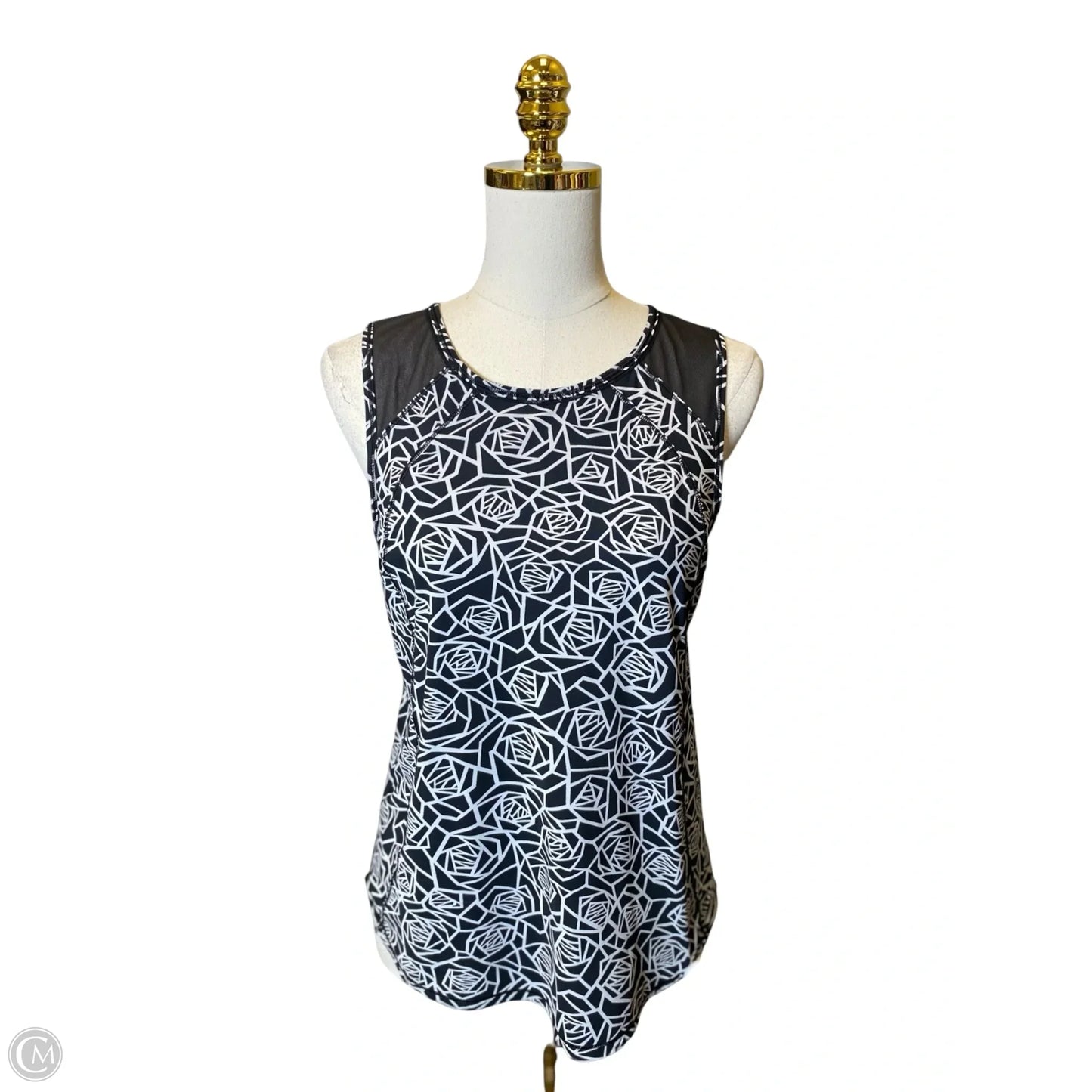 Athletic Tank Top By Lululemon In Black & White, Size: L