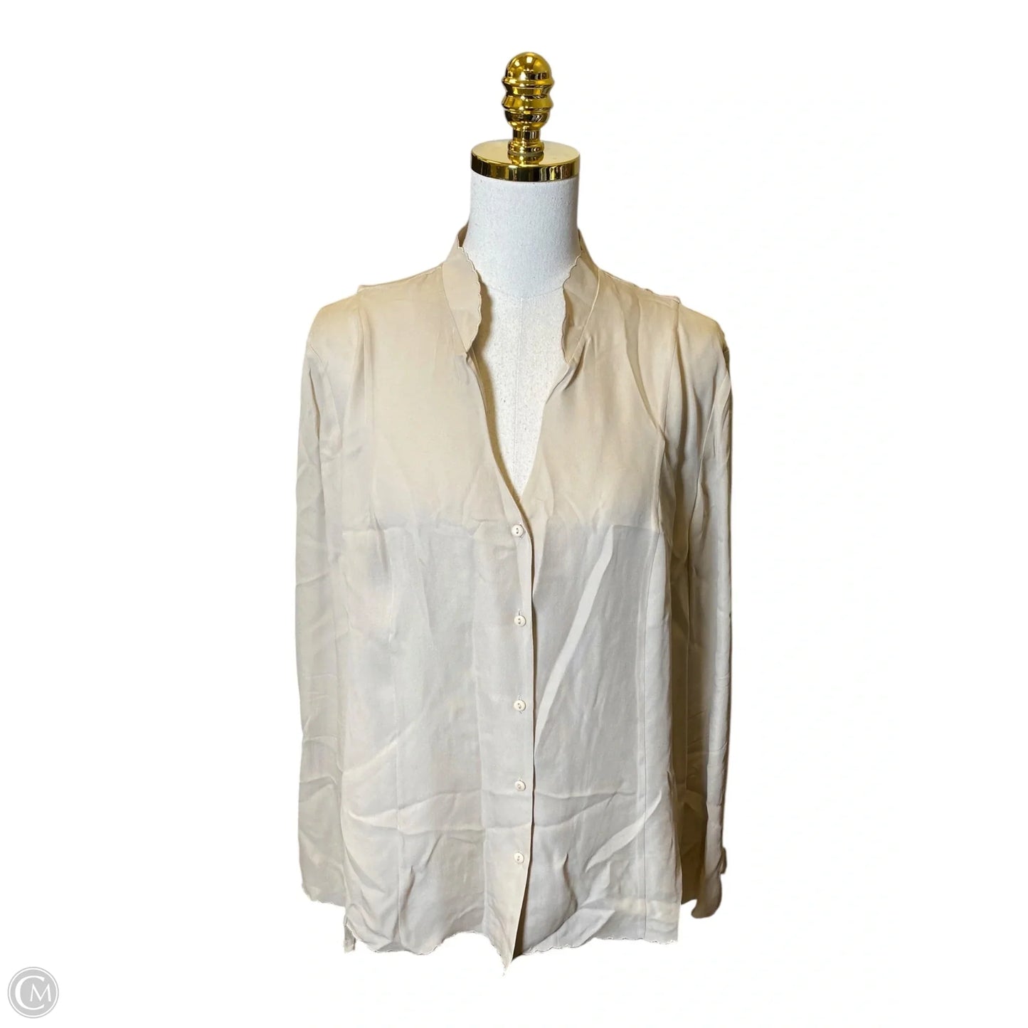 Blouse Long Sleeve By Lane Bryant In Tan, Size: 2x