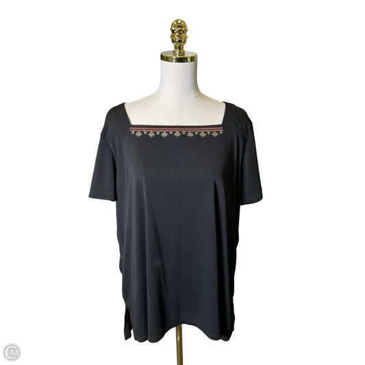 Blouse Short Sleeve By Emma James In Black, Size: Xl