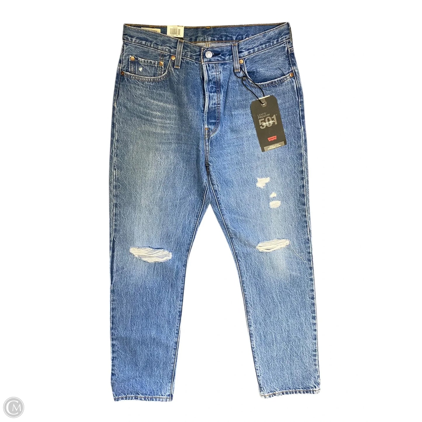 Jeans Straight By Levis In Blue Denim, Size: 8