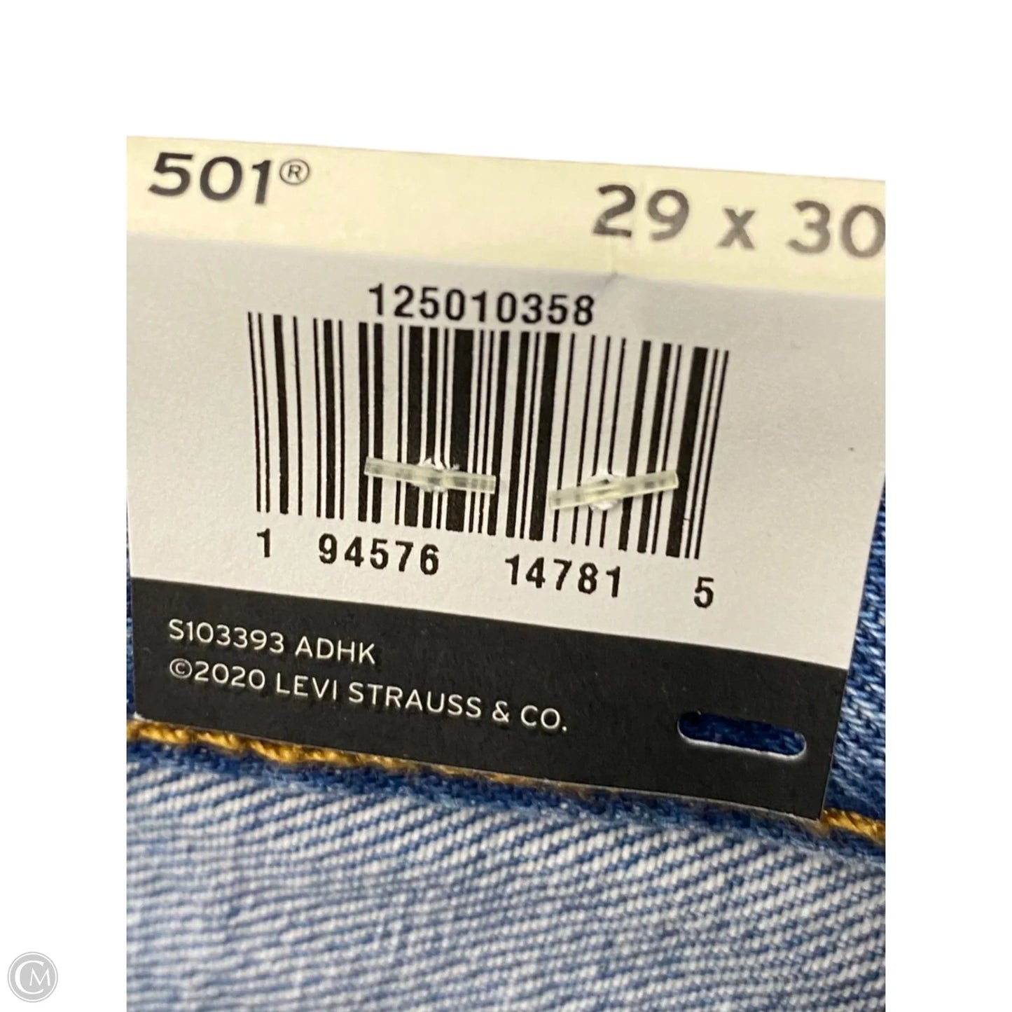 Jeans Straight By Levis In Blue Denim, Size: 8