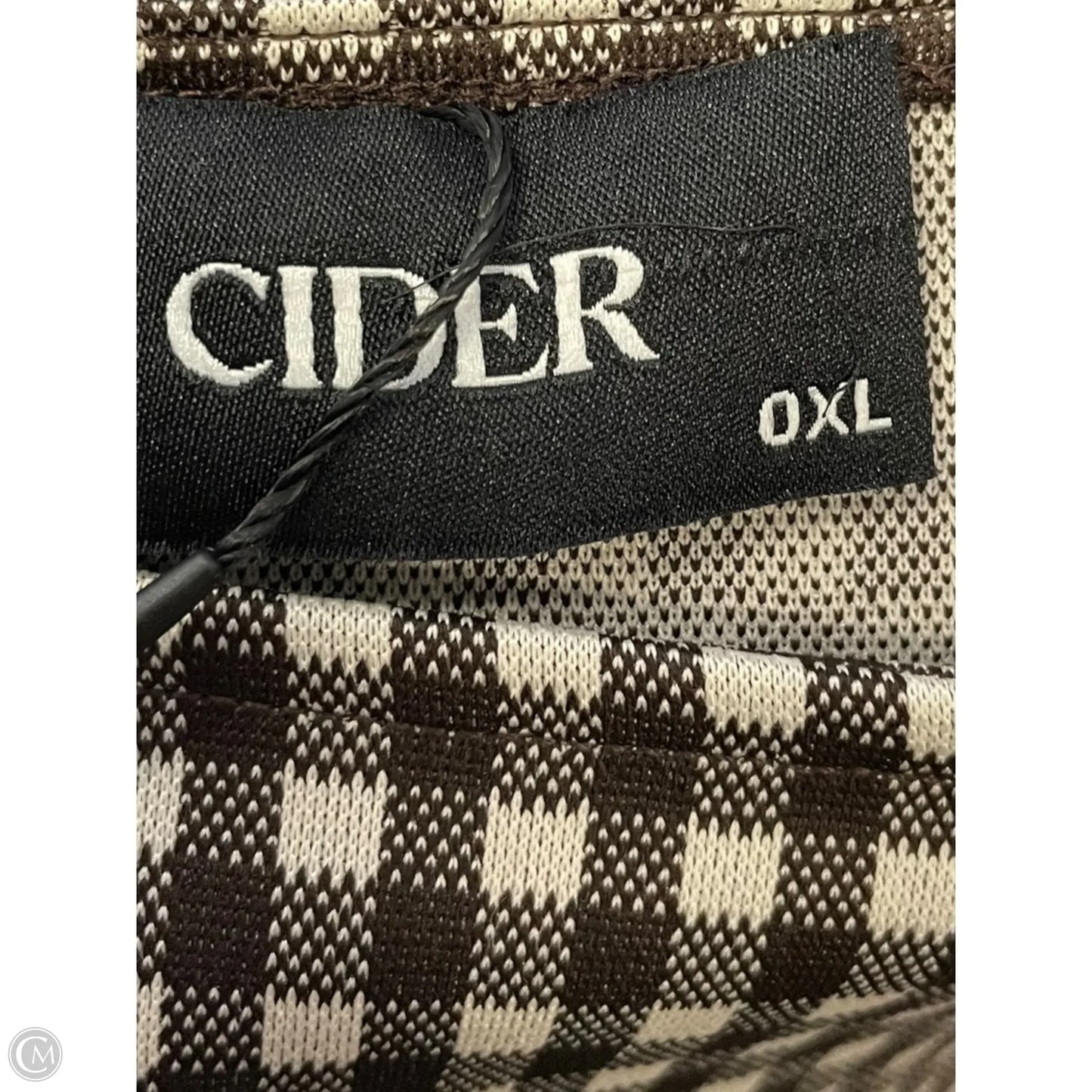 Blouse Long Sleeve By Cider In Checkered Pattern, Size: Xl