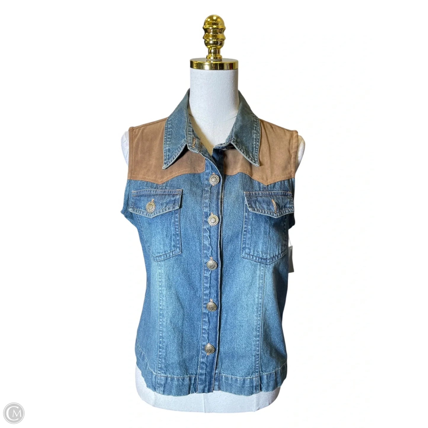 Vest Other By Clothes Mentor In Blue Denim, Size: M