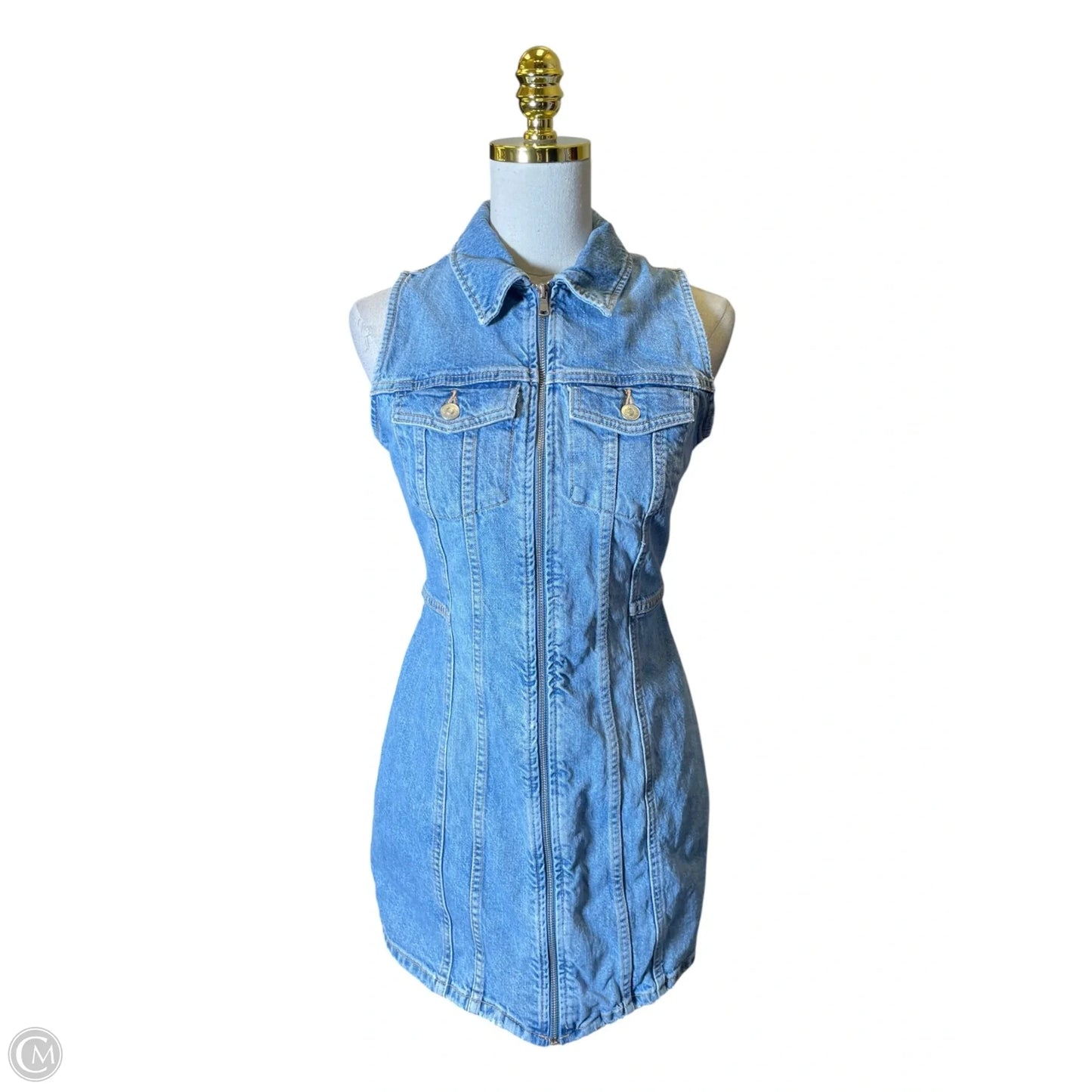 Dress Casual Short By Zara In Blue Denim, Size: S