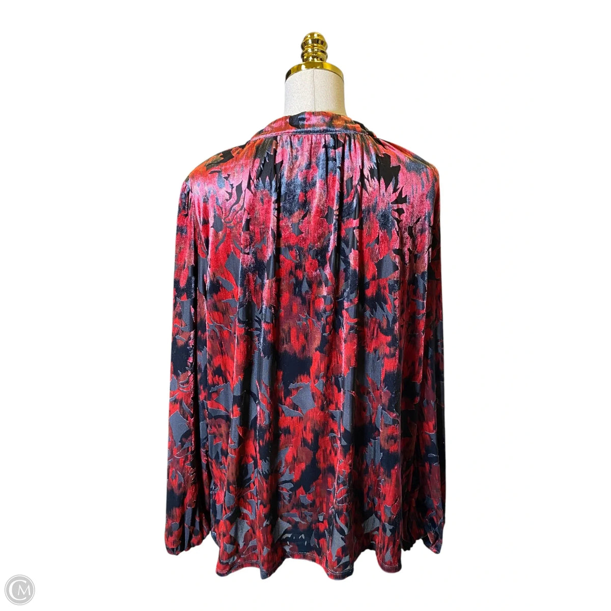 Blouse Long Sleeve By Clothes Mentor In Black & Red, Size: Xl