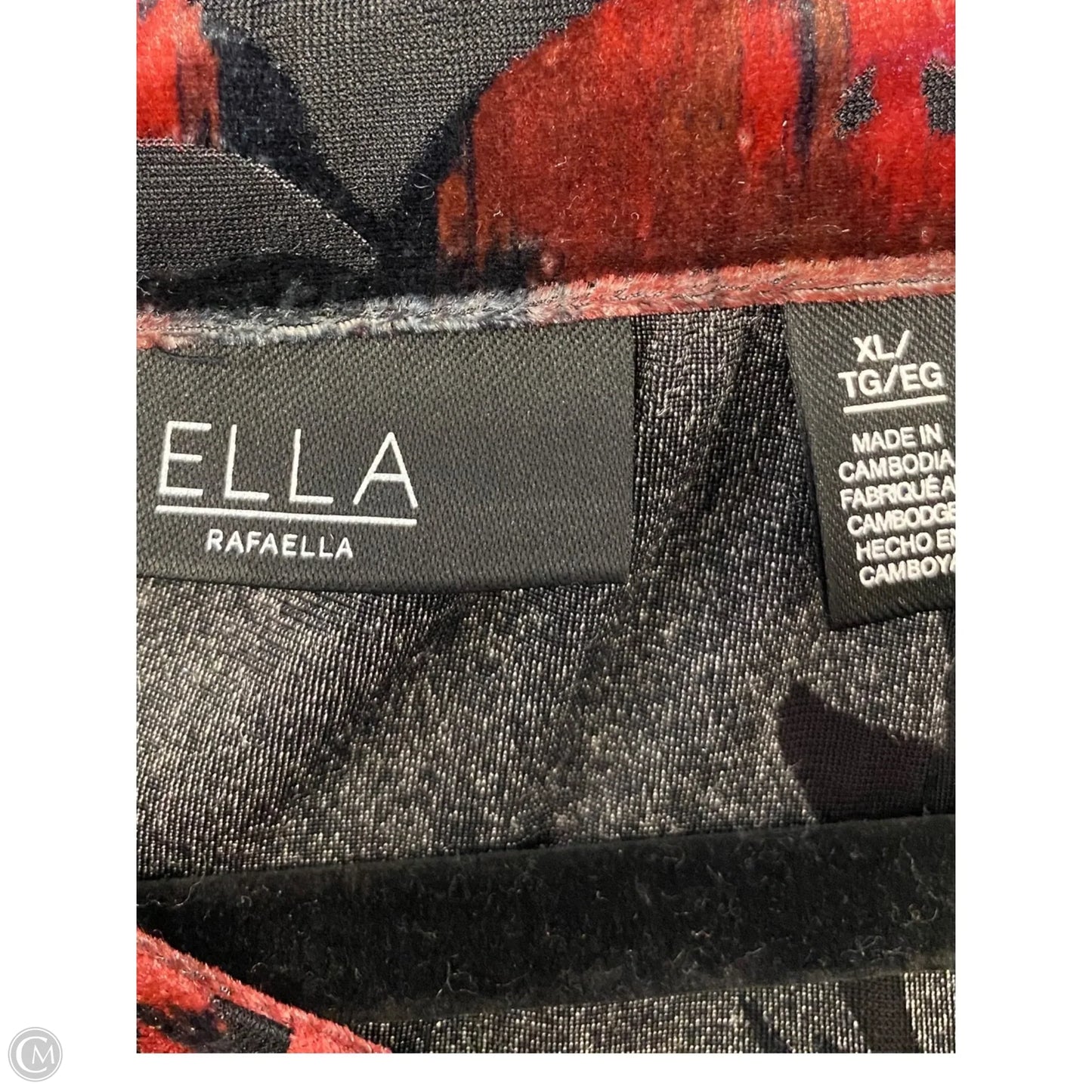 Blouse Long Sleeve By Clothes Mentor In Black & Red, Size: Xl