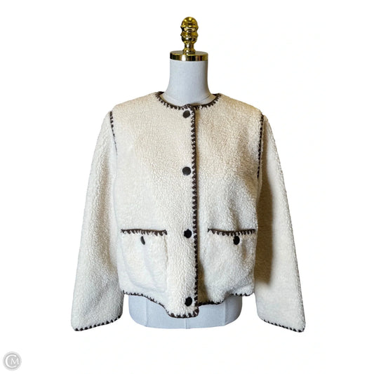 Sweater Cardigan By Skies Are Blue In Cream, Size: M