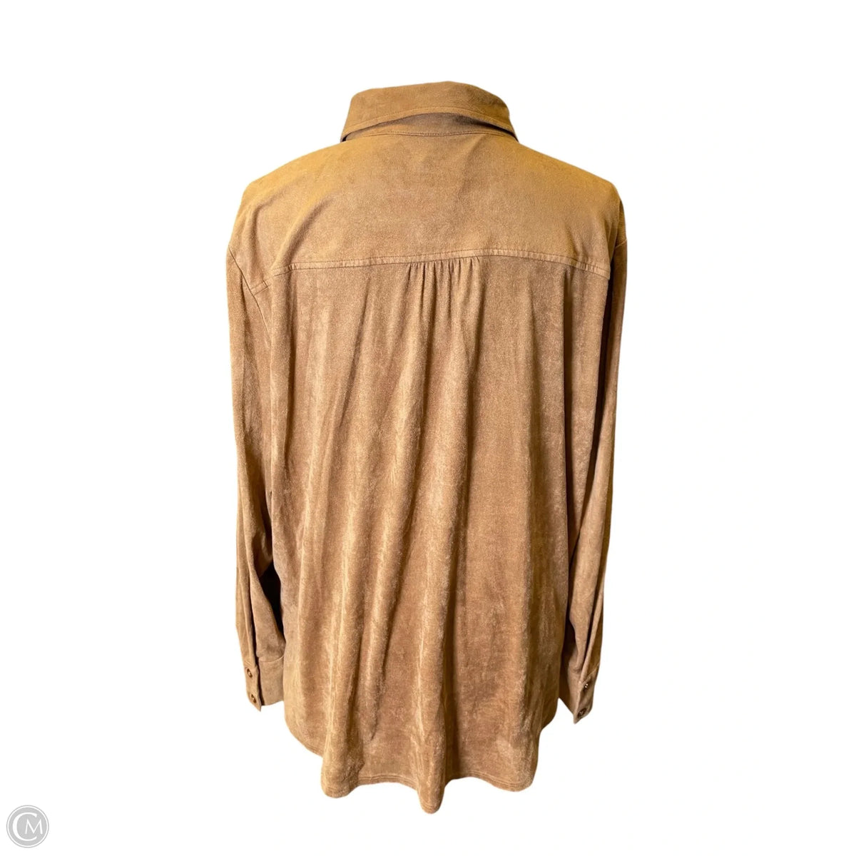 Blouse Long Sleeve By Chicos In Brown, Size: Xl