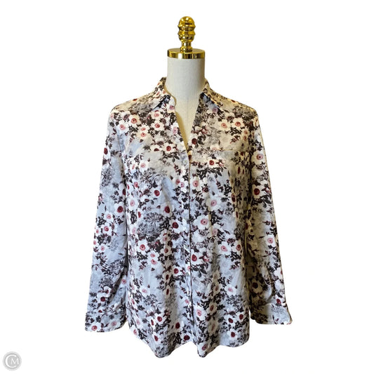 Blouse Long Sleeve By Talbots In Floral Print, Size: M