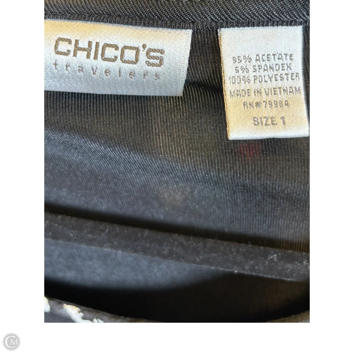 Blouse Long Sleeve By Chicos In Black & White, Size: M