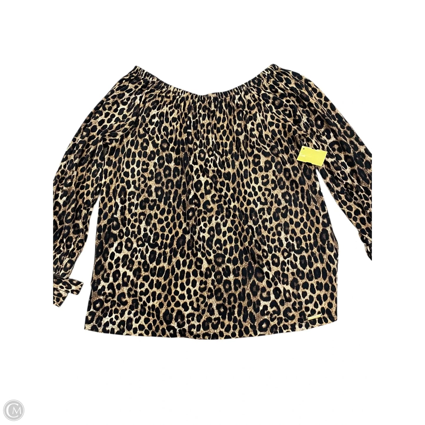 Blouse Long Sleeve By Michael By Michael Kors In Animal Print, Size: 1X