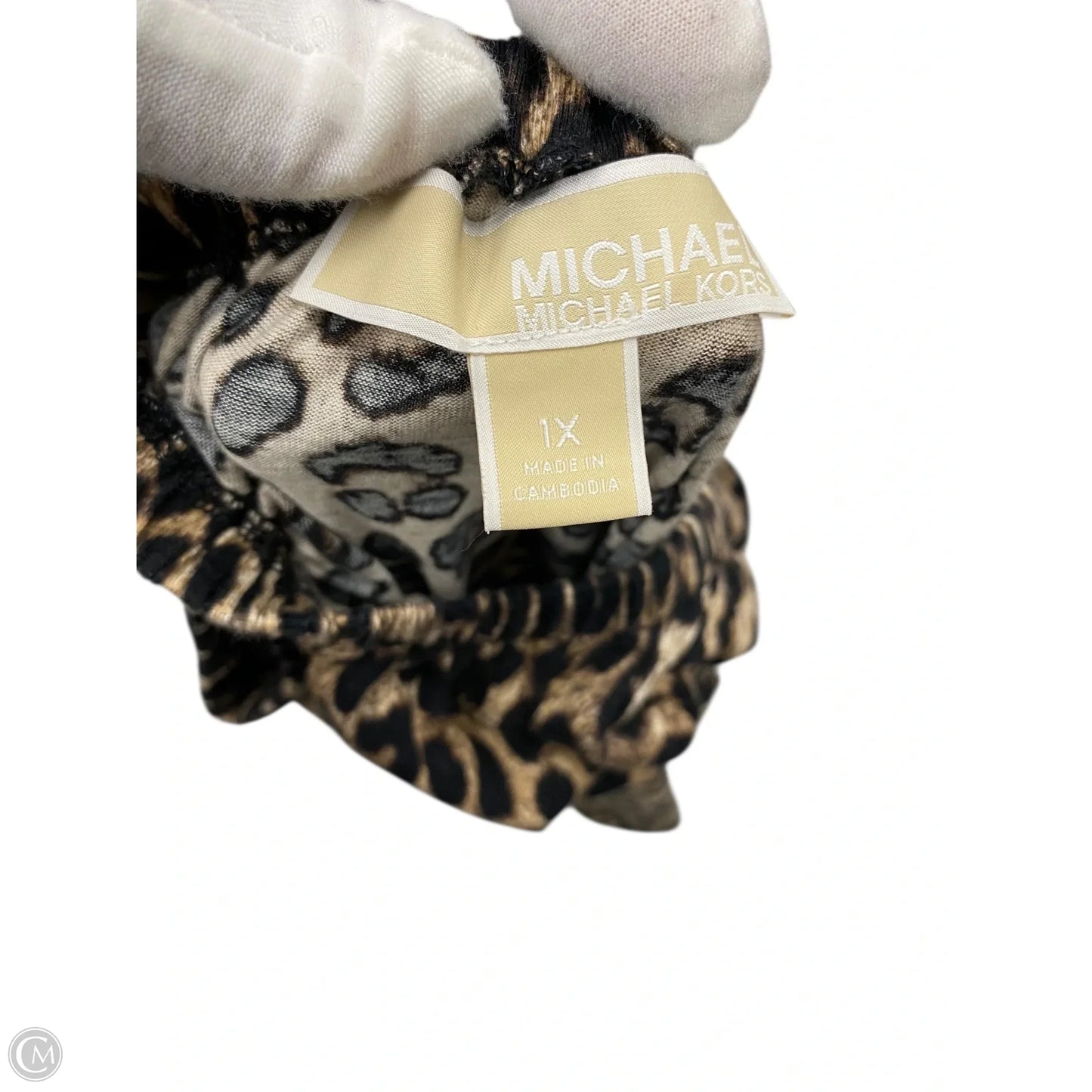 Blouse Long Sleeve By Michael By Michael Kors In Animal Print, Size: 1X