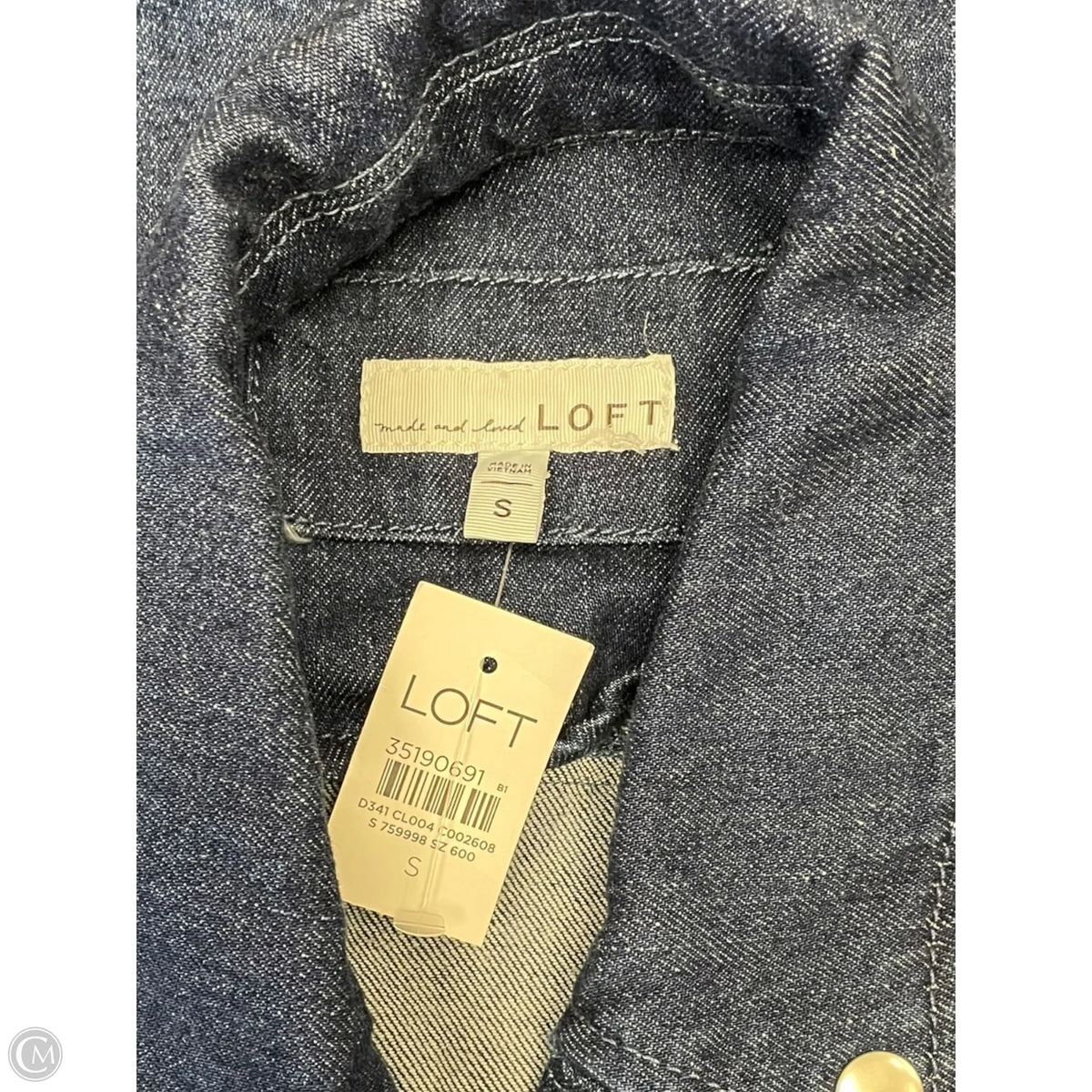 Jacket Denim By Loft In Blue Denim, Size: S