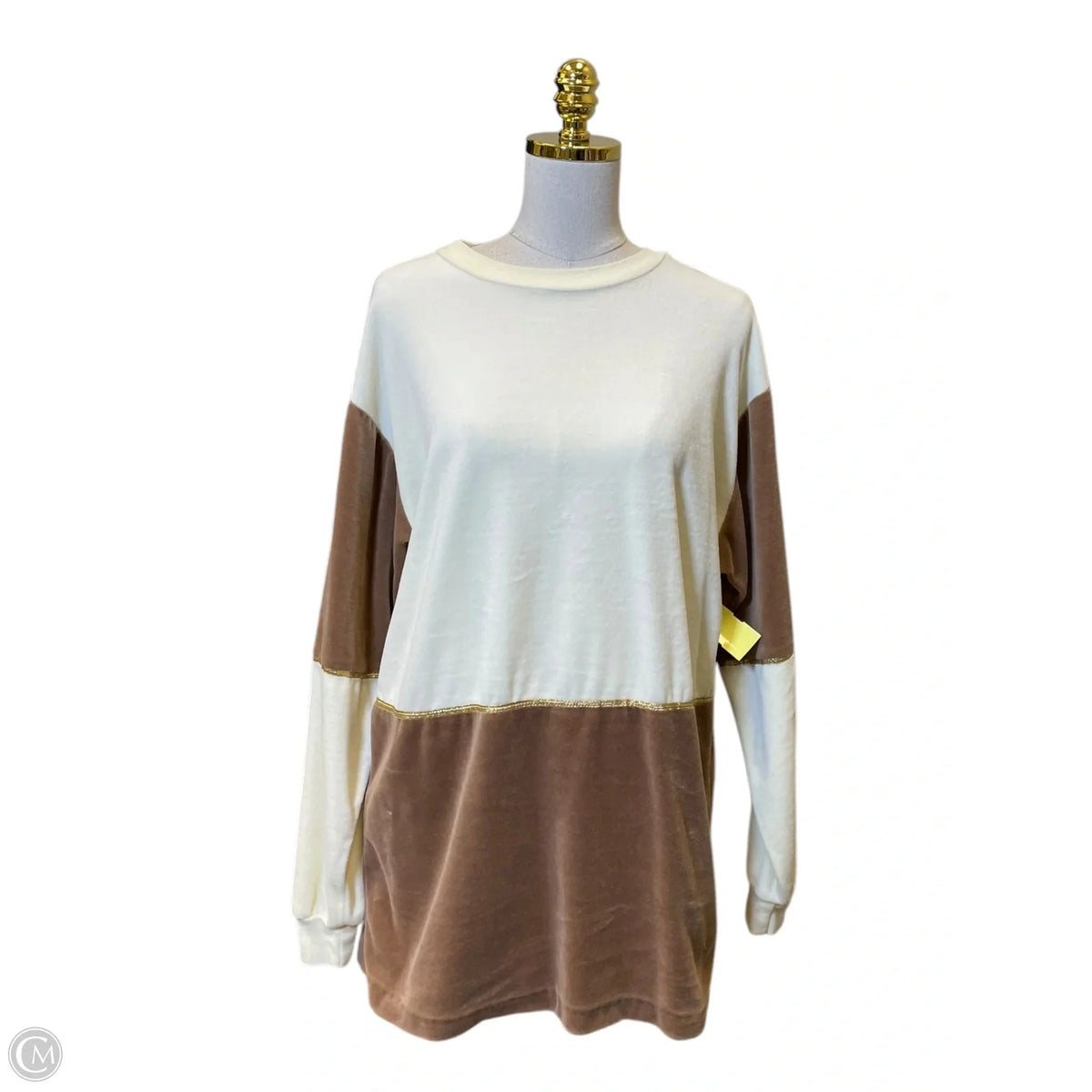 Sweater By Clothes Mentor In Brown & White, Size: S