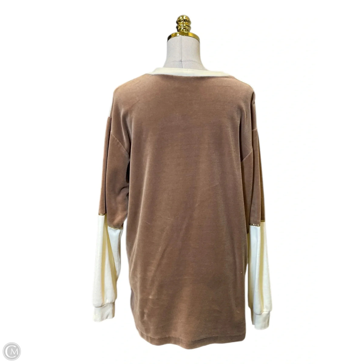 Sweater By Clothes Mentor In Brown & White, Size: S