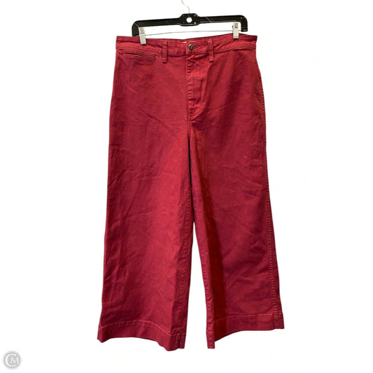 Jeans Wide Leg By Madewell In Red, Size: L