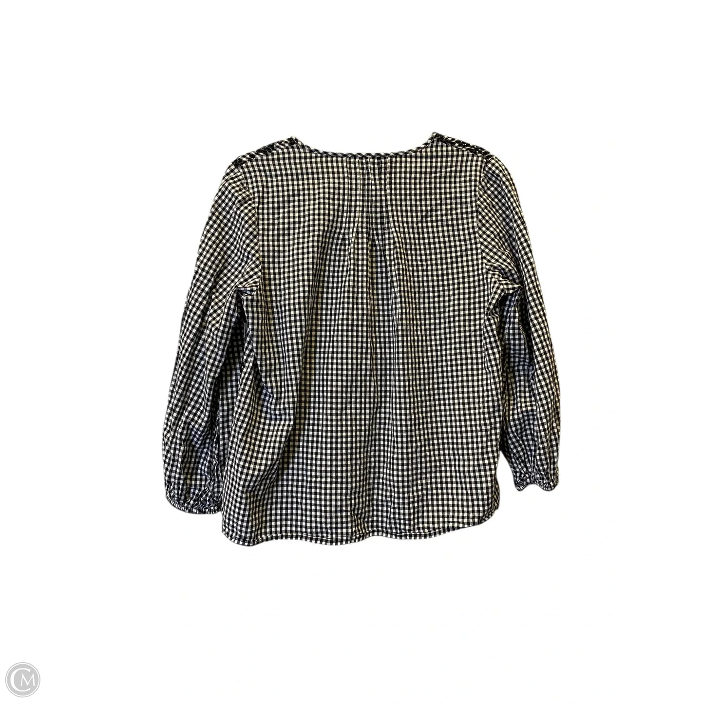 Blouse 3/4 Sleeve By J. Crew In Black & White, Size: M