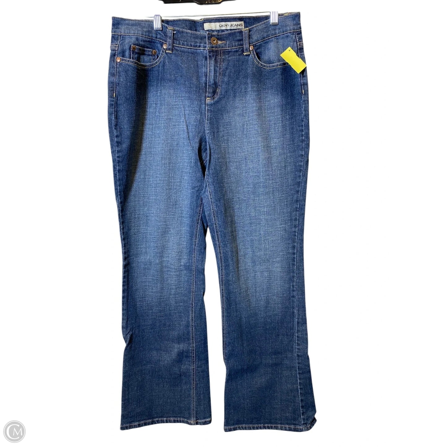 Jeans Flared By Dkny In Blue Denim, Size: 14