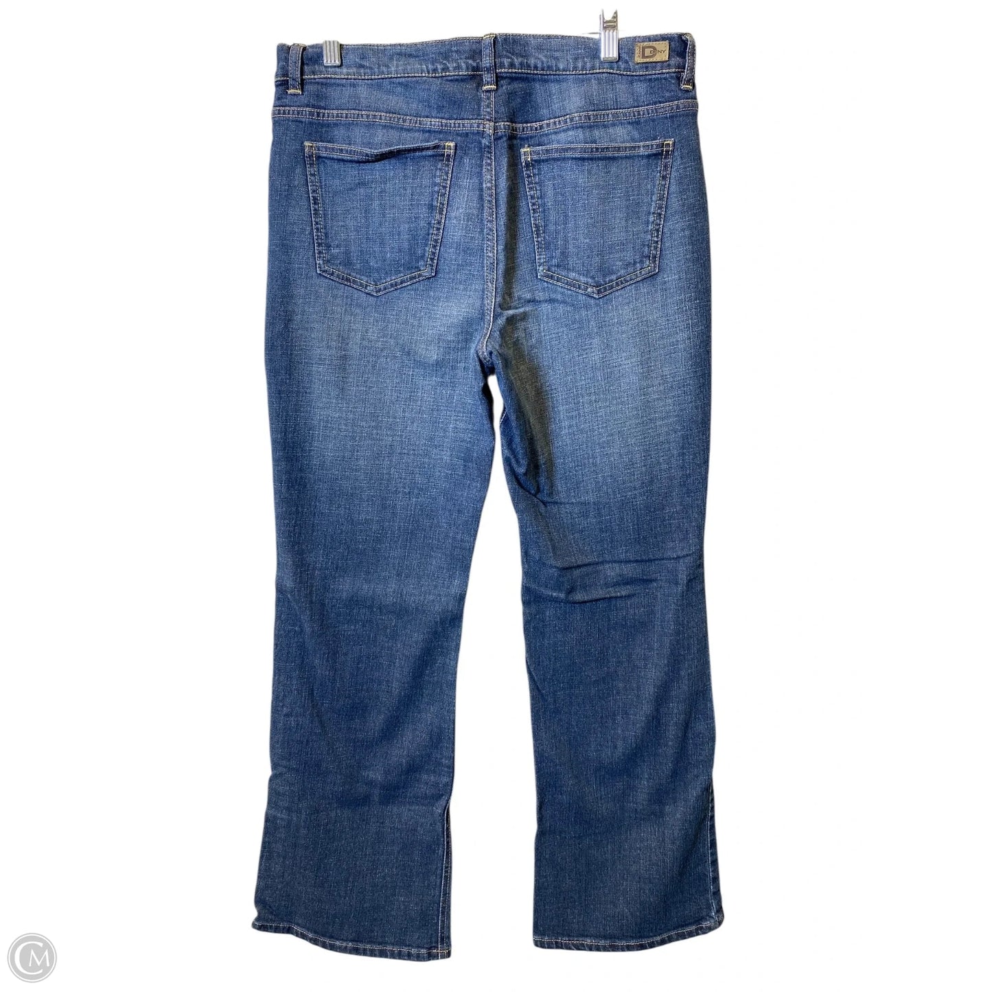 Jeans Flared By Dkny In Blue Denim, Size: 14