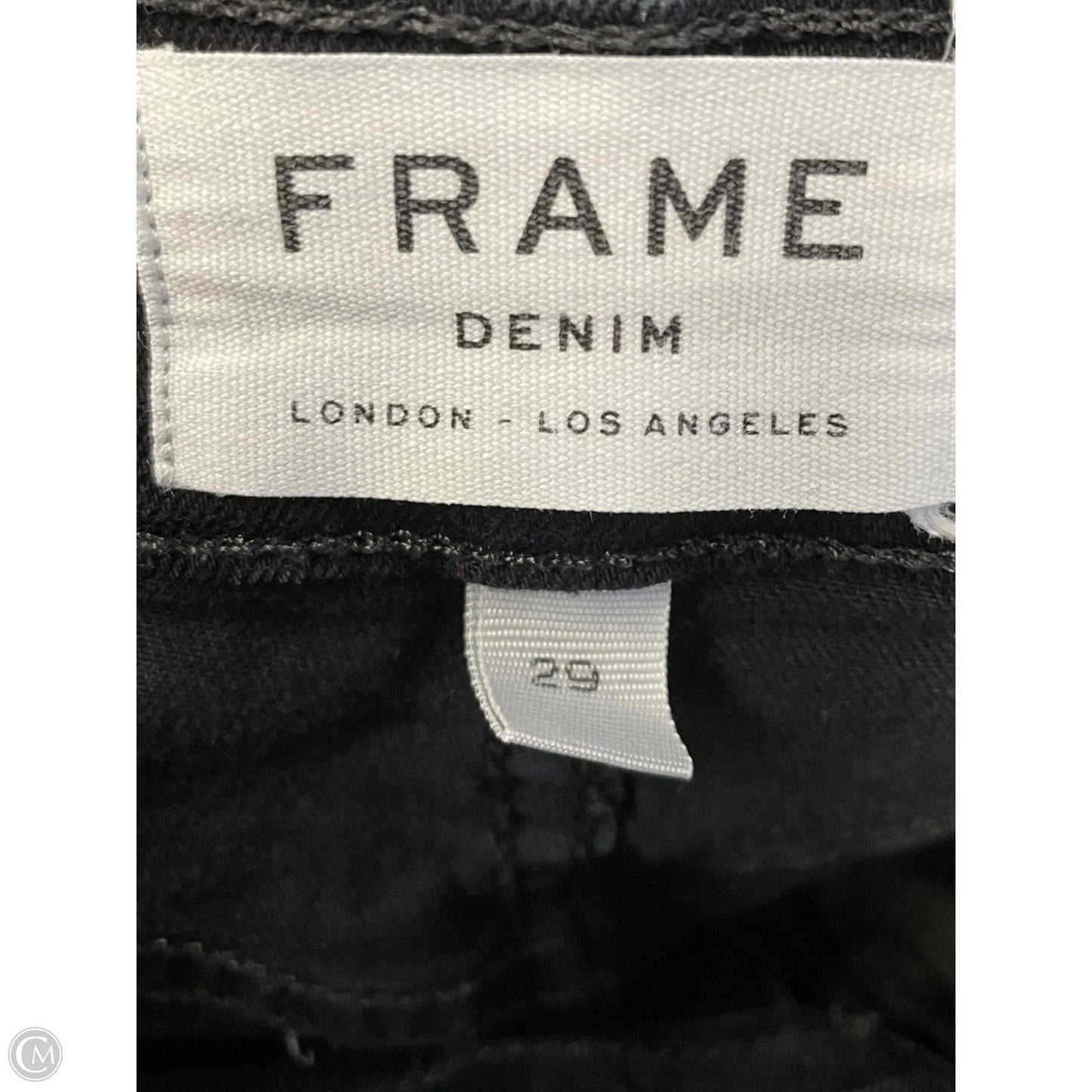 Jeans Straight By Frame In Black Denim, Size: 8