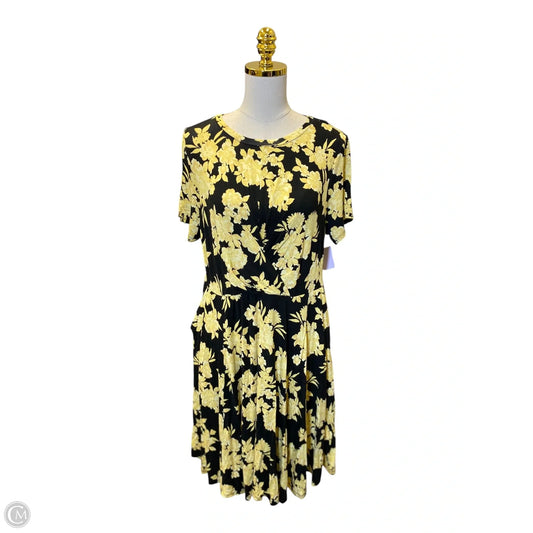 Dress Casual Midi By Torrid In Black & Yellow, Size: 1x