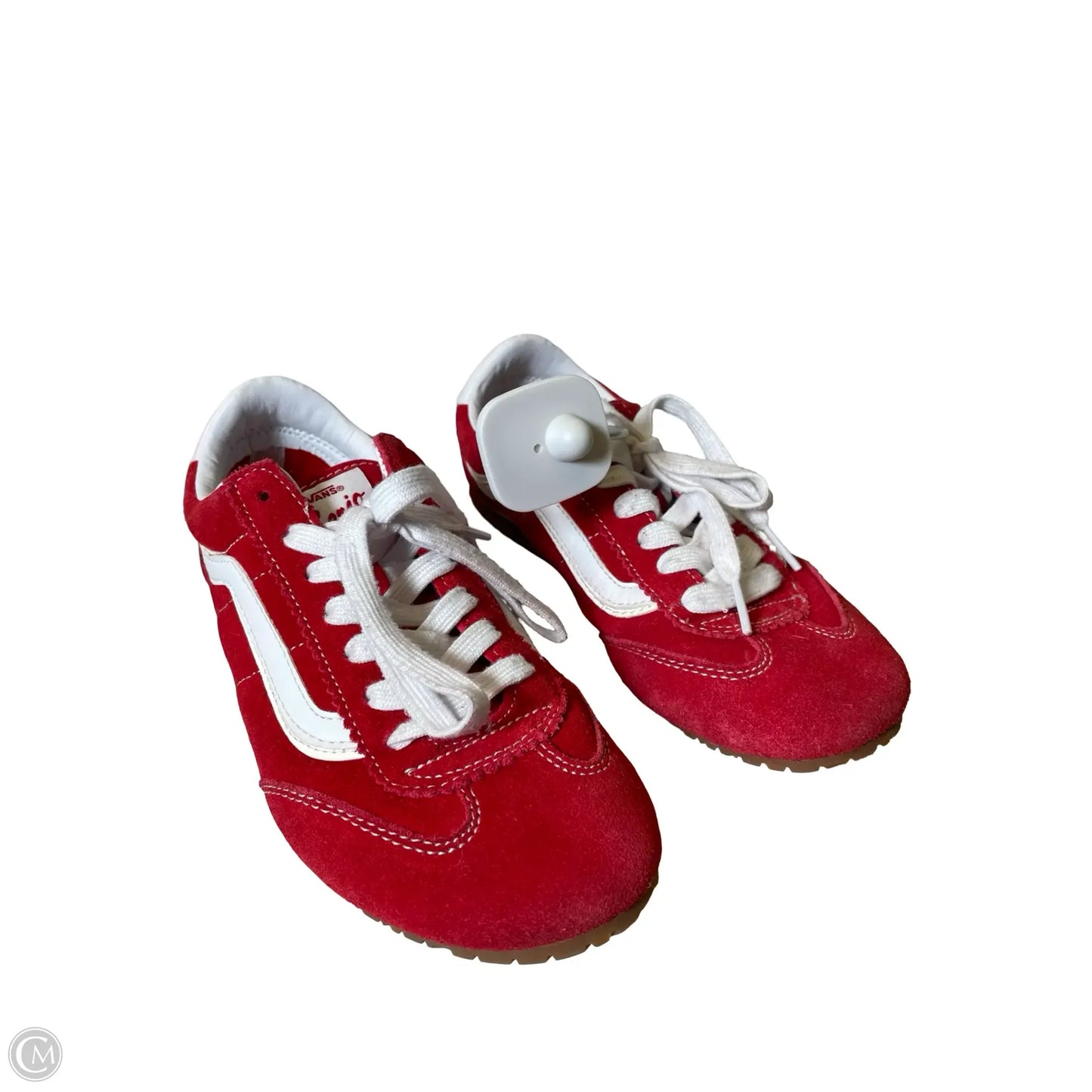 Shoes Sneakers By Vans In Red & White, Size: 7