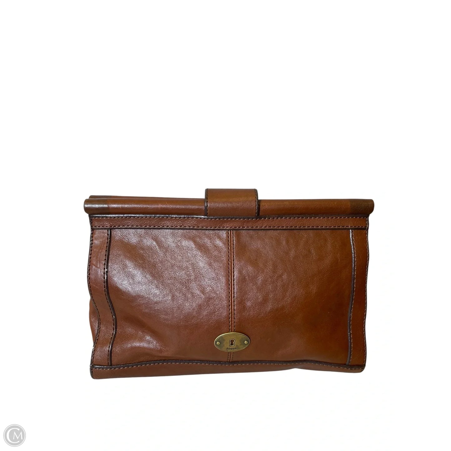 Handbag Leather By Fossil, Size: Medium