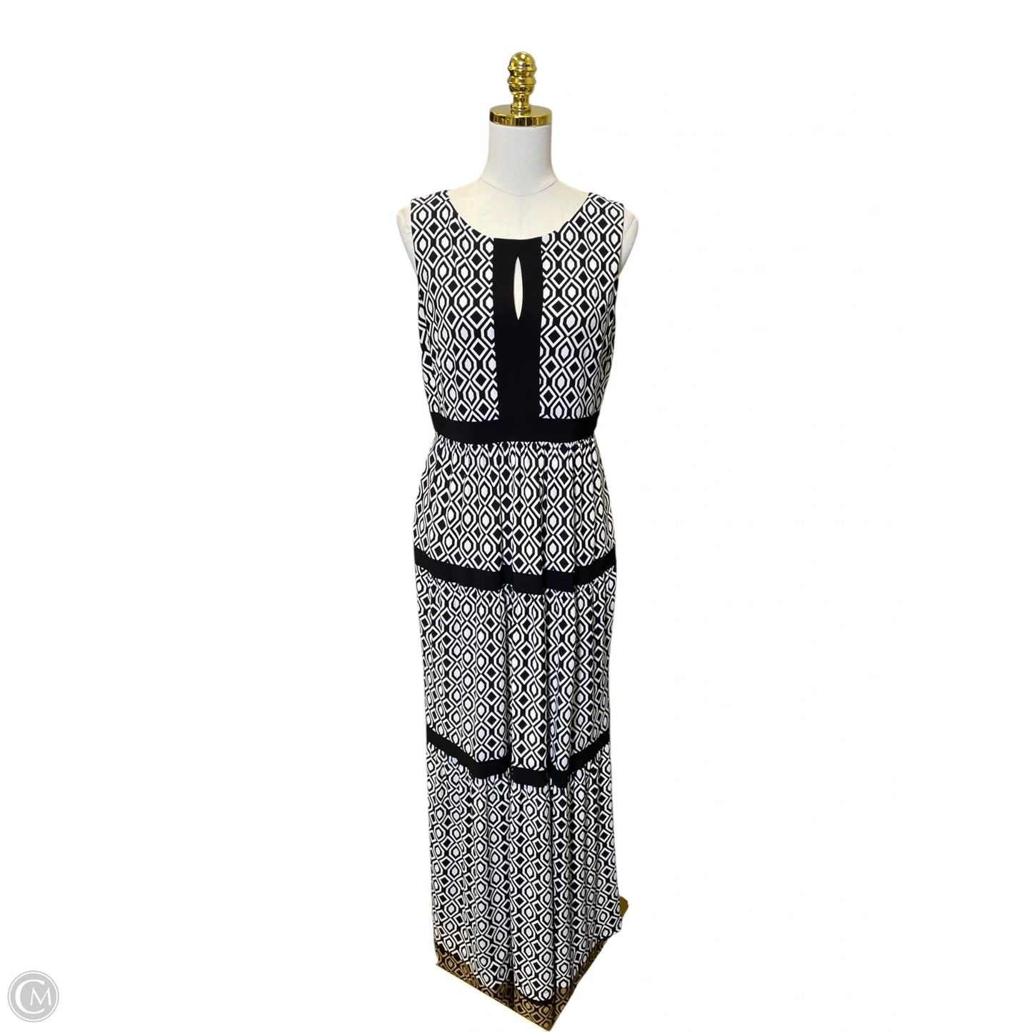 Dress Casual Maxi By Chaps In Black & White, Size: M