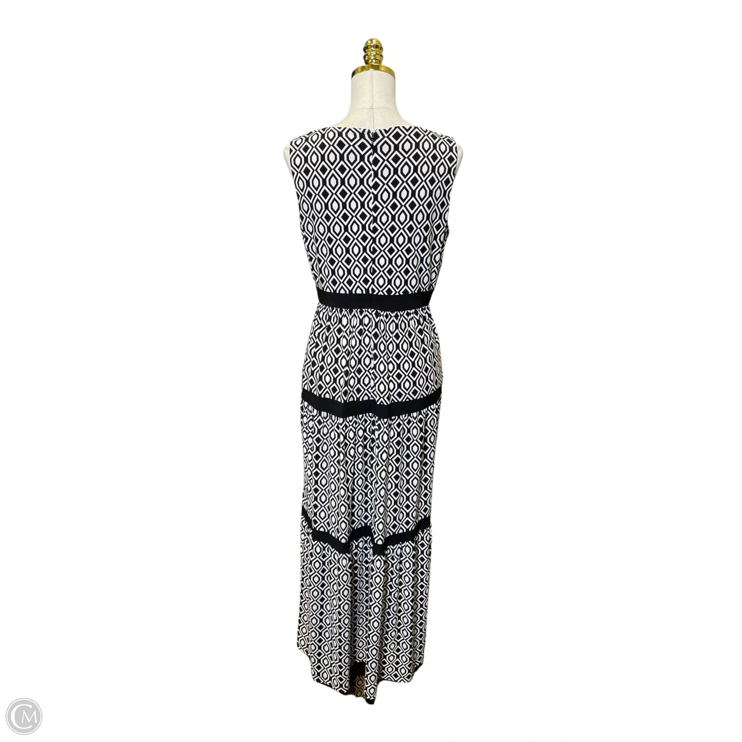 Dress Casual Maxi By Chaps In Black & White, Size: M