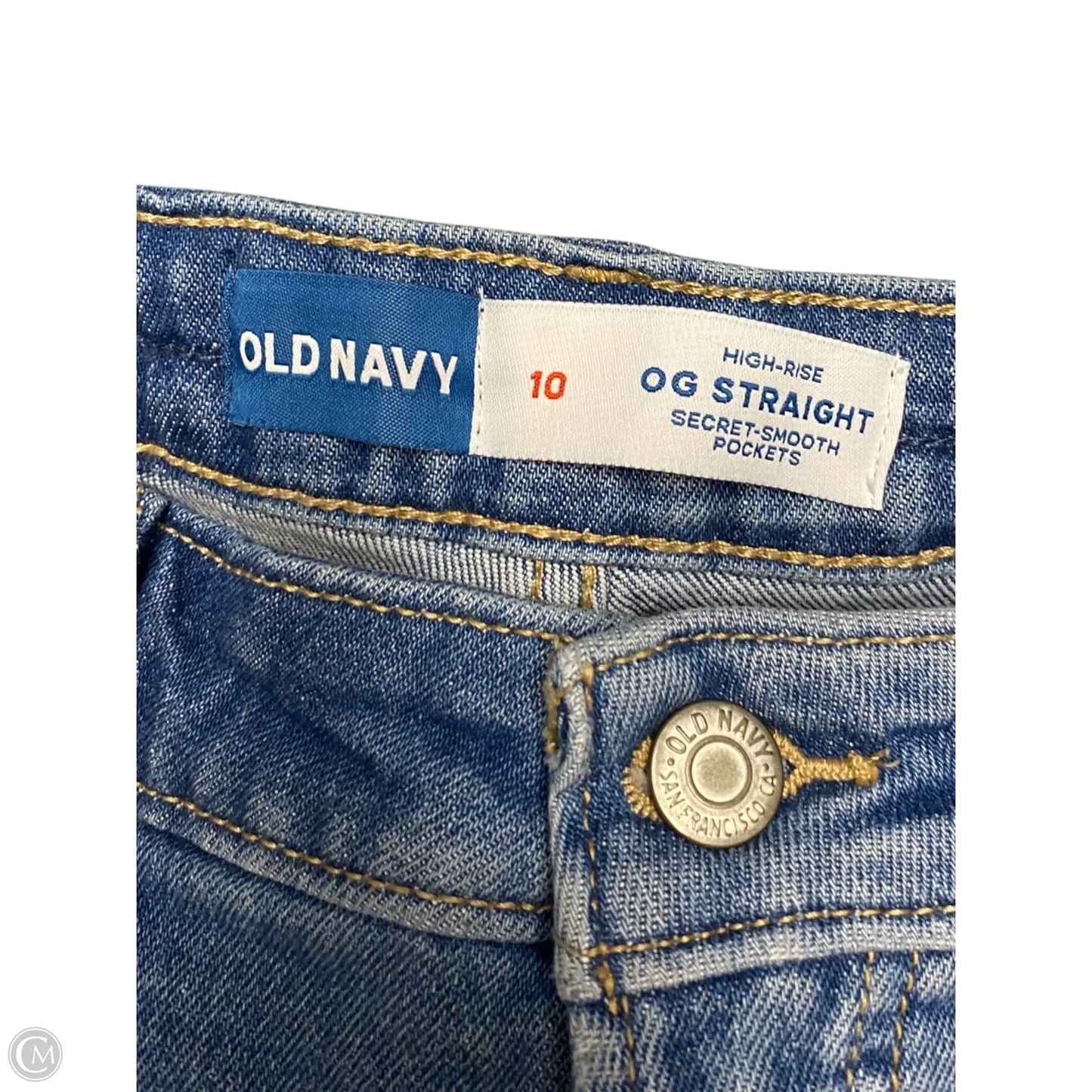 Jeans Straight By Old Navy In Blue Denim, Size: 10