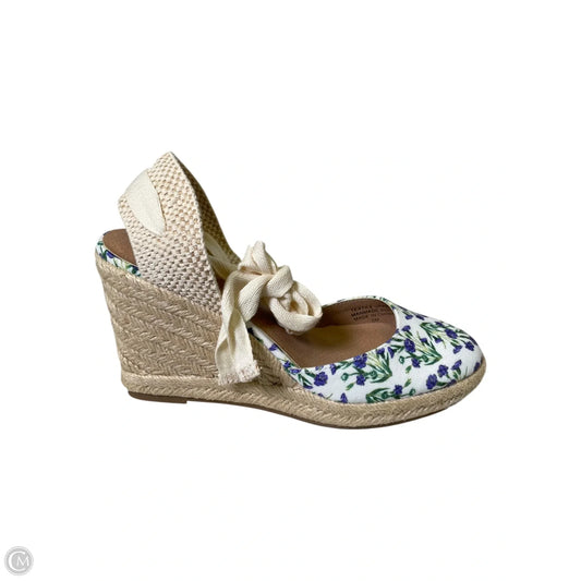 Shoes Heels Wedge By Loft In Floral Print, Size: 5
