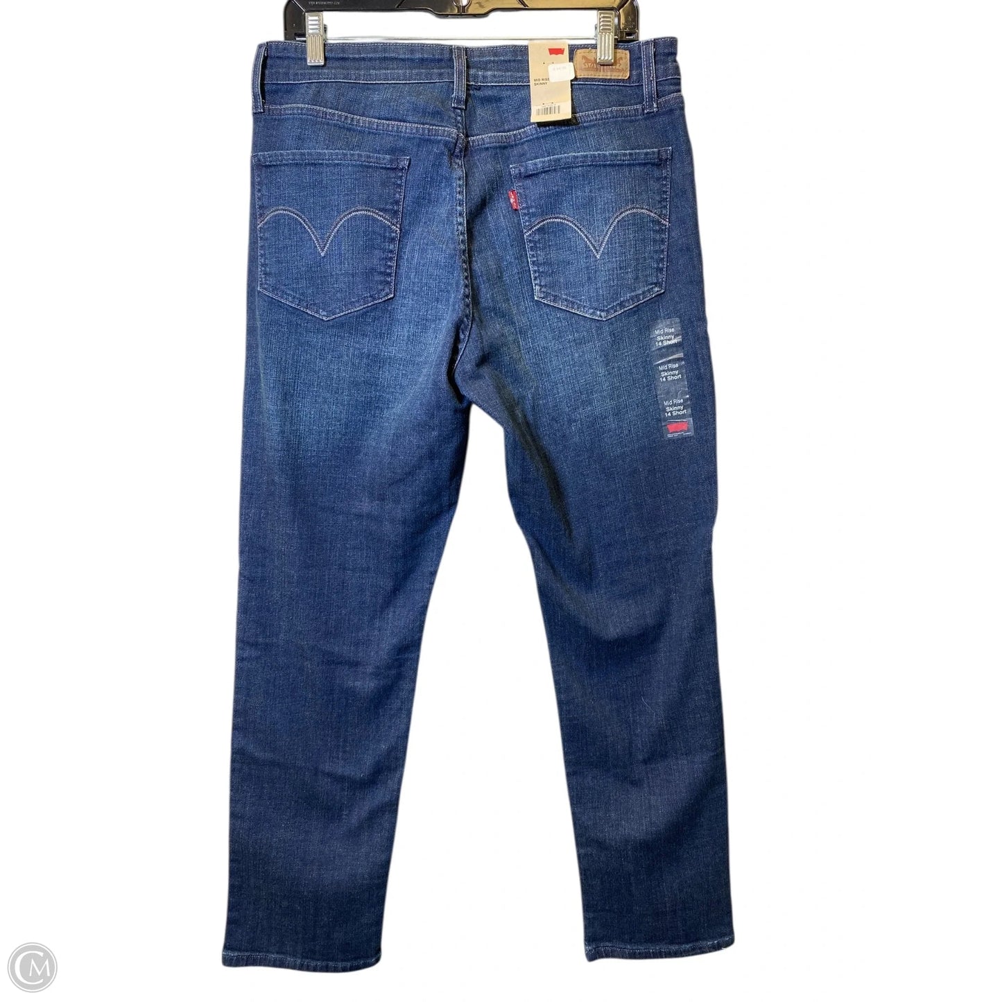 Jeans Straight By Levis In Blue Denim, Size: 14