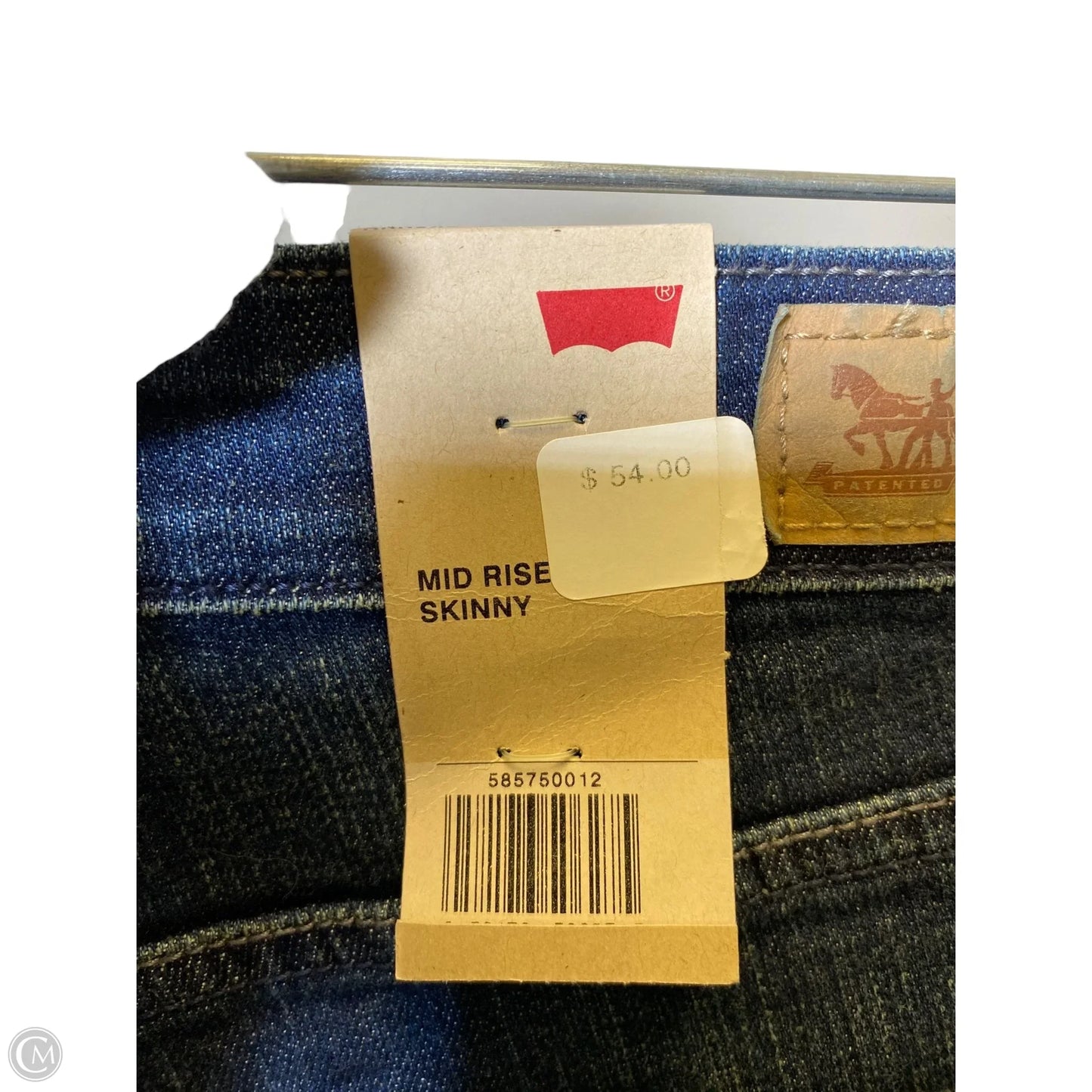 Jeans Straight By Levis In Blue Denim, Size: 14