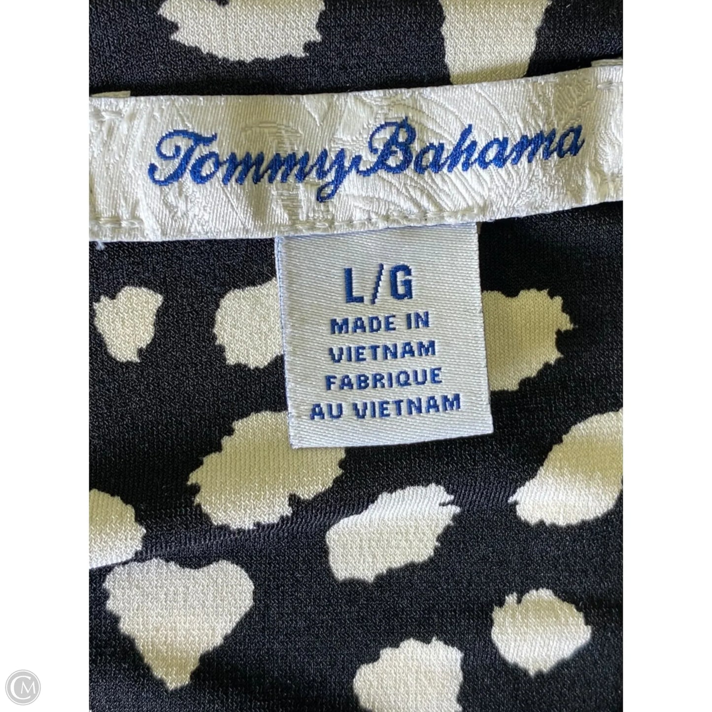 Dress Casual Maxi By Tommy Bahama In Black & Cream, Size: L
