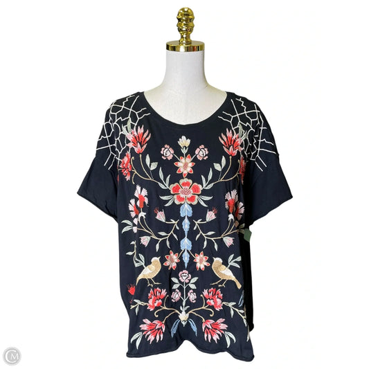 Top Short Sleeve By Johnny Was In Multi-colored, Size: Xl