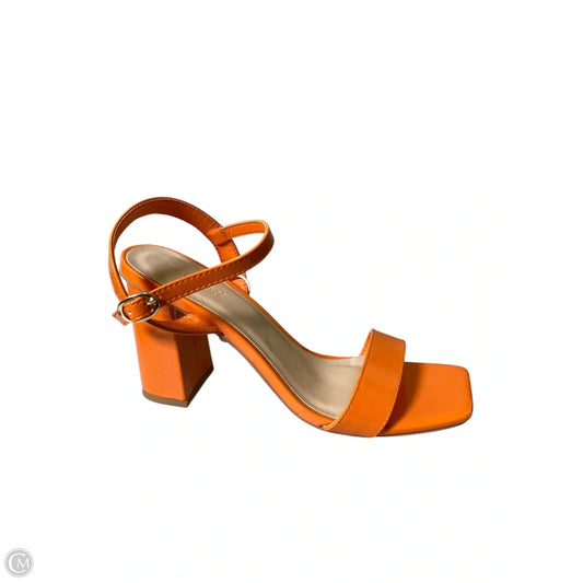 Shoes Heels Block By Bamboo In Orange, Size: 8