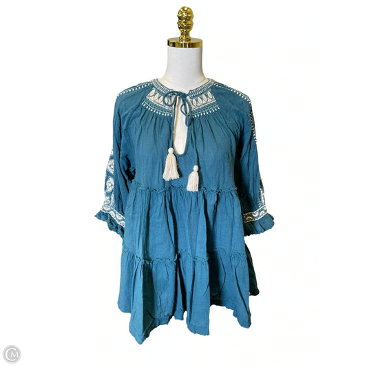 Dress Casual Midi By Free People In Blue & Pink, Size: Xs