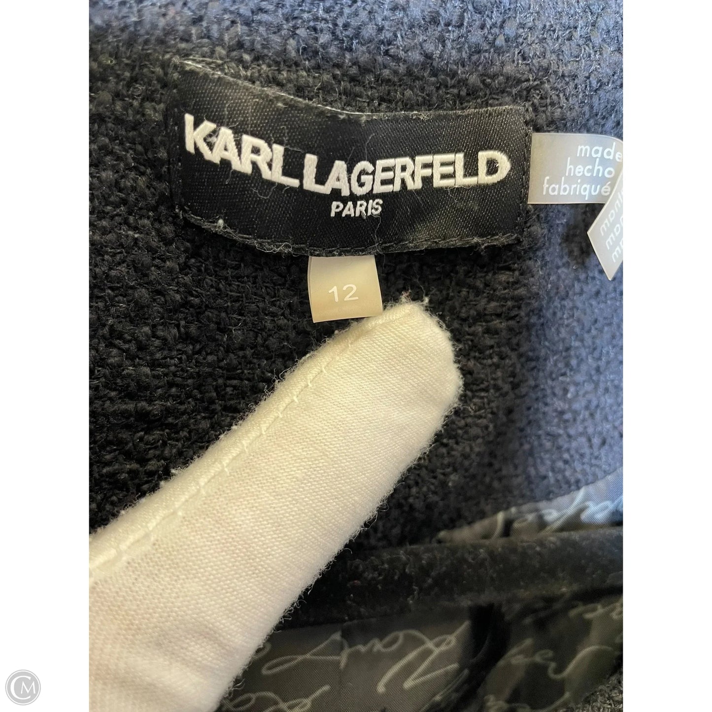 Jacket Designer By Karl Lagerfeld In Black, Size: 12