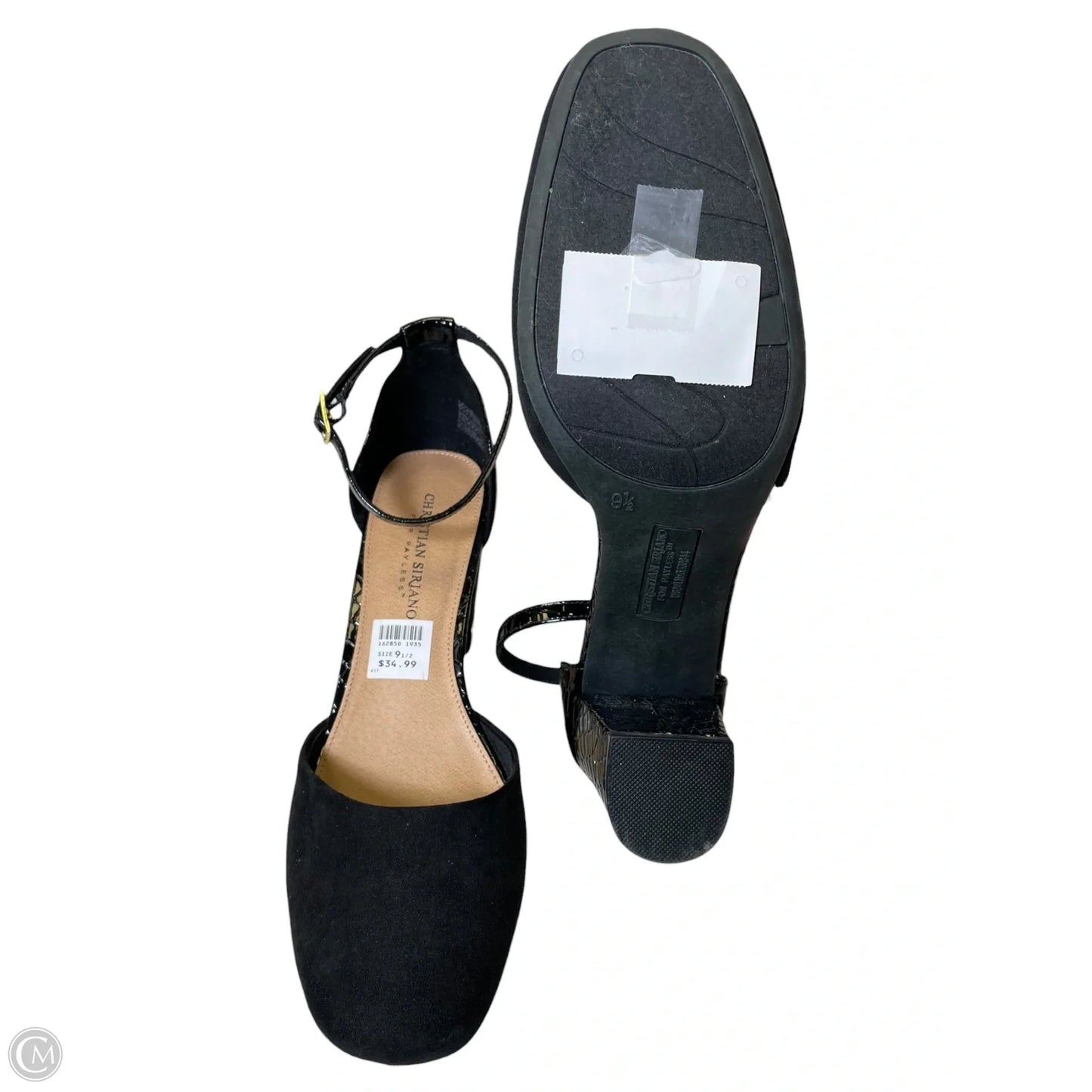 Shoes Heels Kitten By Clothes Mentor In Black & Gold, Size: 10