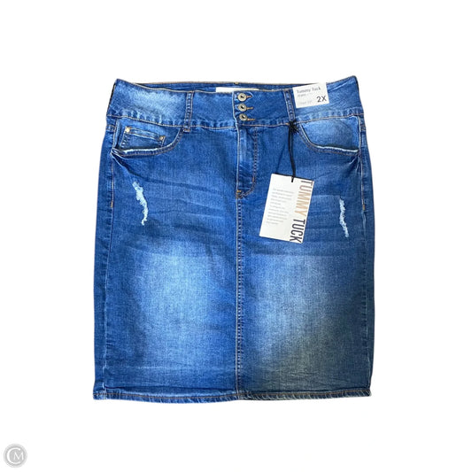 Skirt Midi By Clothes Mentor In Blue Denim, Size: 2x