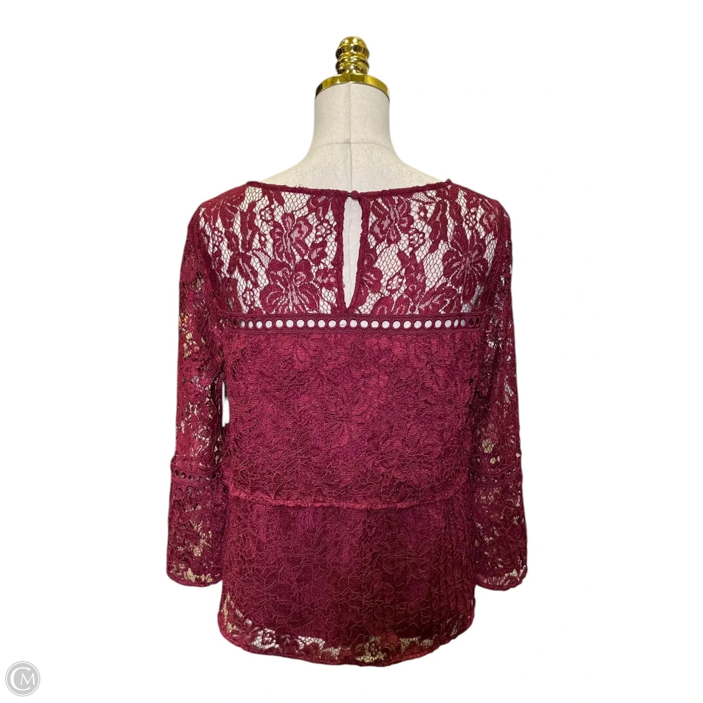 Top Long Sleeve By Laundry In Maroon, Size: S