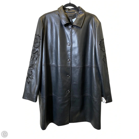 Jacket Leather By Chicos In Black, Size: Xxl
