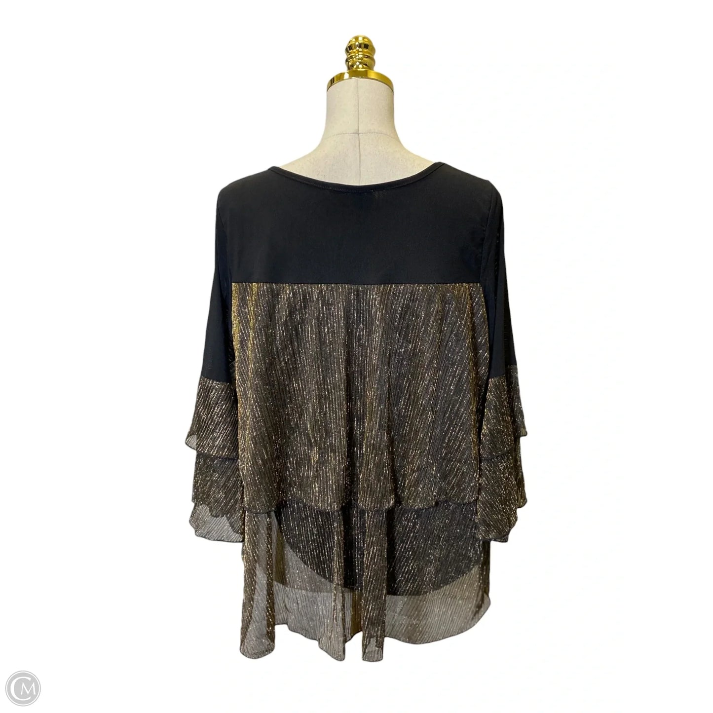 Top Long Sleeve By Clothes Mentor In Black & Gold, Size: M