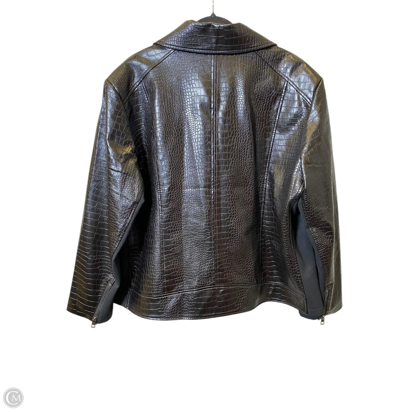 Coat Leather By Chicos In Black, Size: 20