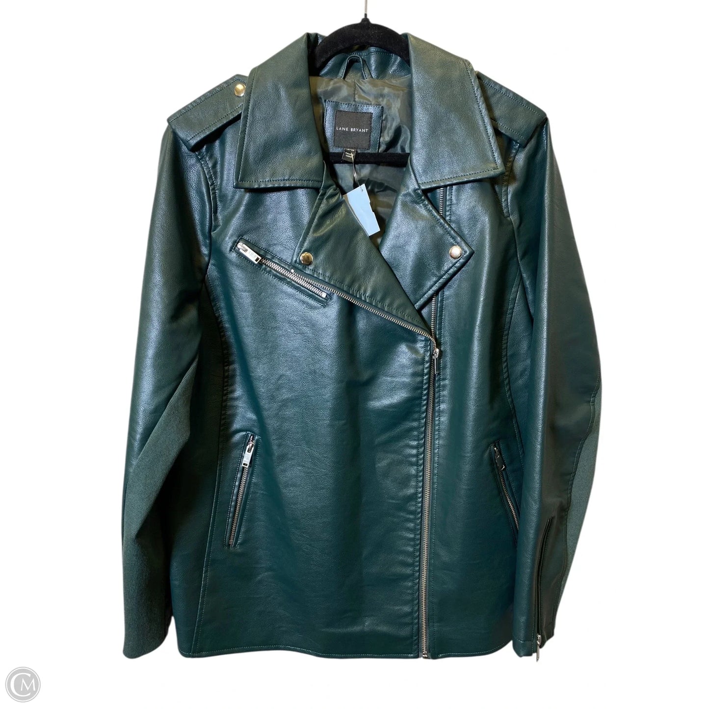 Jacket Leather By Lane Bryant In Green, Size: 2x