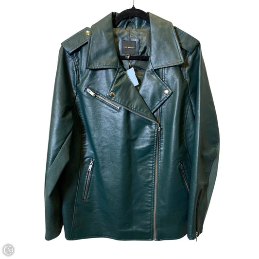 Jacket Leather By Lane Bryant In Green, Size: 2x